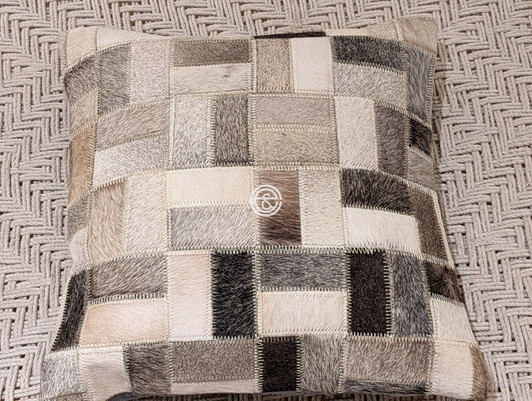 Hair On Leather Brown Cushion -(39X39)CM Hair On Leather Brown Cushion -(39X39)CM