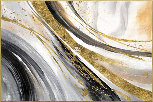 Tempered Glass Wall Art - Abstract Strokes in WGB - YAD20332-(120X80)CM Tempered Glass Wall Art - Abstract Strokes in WGB - YAD20332-(120X80)CM