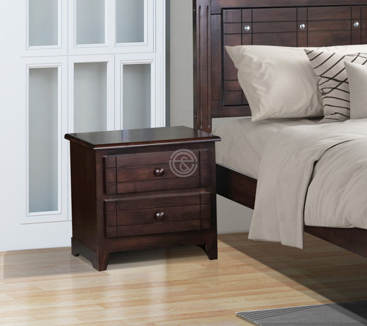 Diamond 2 Drawers Bedside Cabinet In Milan Walnut Diamond 2 Drawers Bedside Cabinet In Milan Walnut