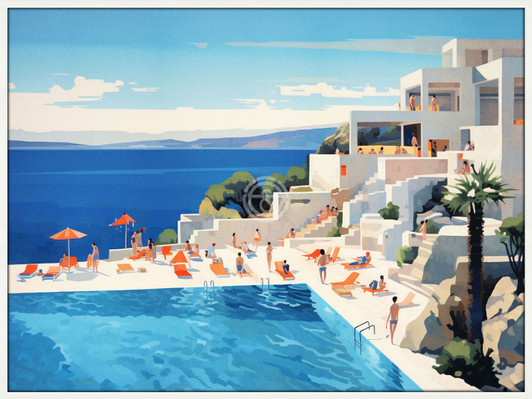 Painting -  Coastal Poolside (MV0829-142)-(120X90)CM