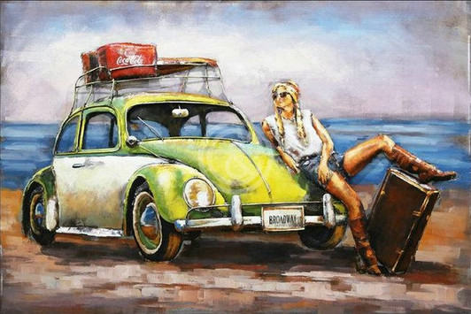 D Wall Art - Beetle At The Beach (S18B15)-(120X80)CM D Wall Art - Beetle At The Beach (S18B15)-(120X80)CM