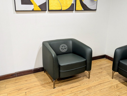 Forest Reception Sofa 1 Seater in Dark Green PU