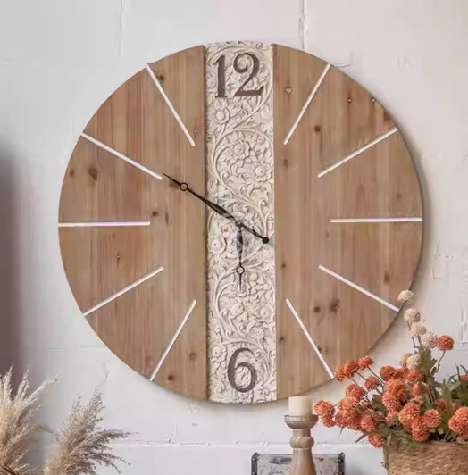 Wood Carving Clock - Diameter-80cm (MY23-A2634)