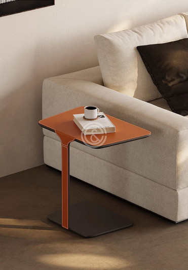 Karl End Table In Leather Karl End Table In Leather