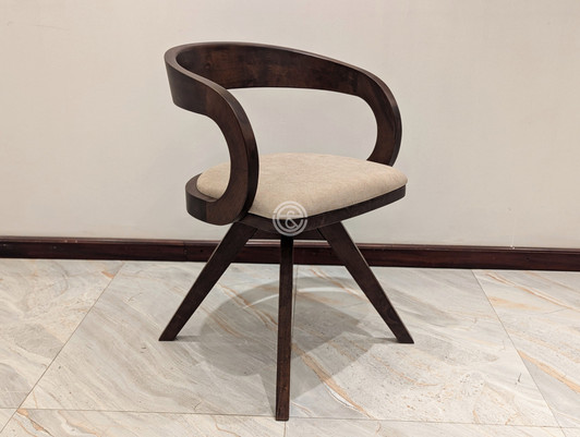 Novel Swivel Dining Chair In Rich Walnut Novel Swivel Dining Chair In Rich Walnut