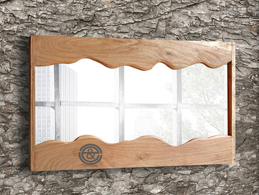 Live Edge Mirror Frame In Acacia  (120 X 72 cm)
