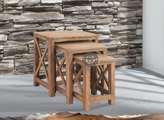 Live Edge Nest of 3 Stools In Acacia  Live Edge Nest of 3 Stools In Acacia