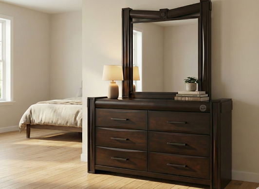 Valentino Dresser With Mirror (in Antique Sinari)