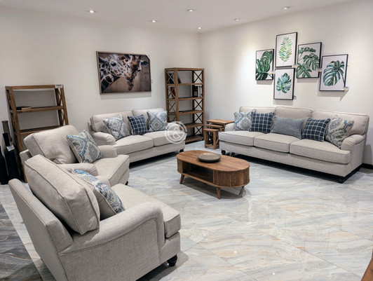 Catalina 7 Seater Sofa in Beige 1 & Blue Catalina 7 Seater Sofa in Beige 1 & Blue