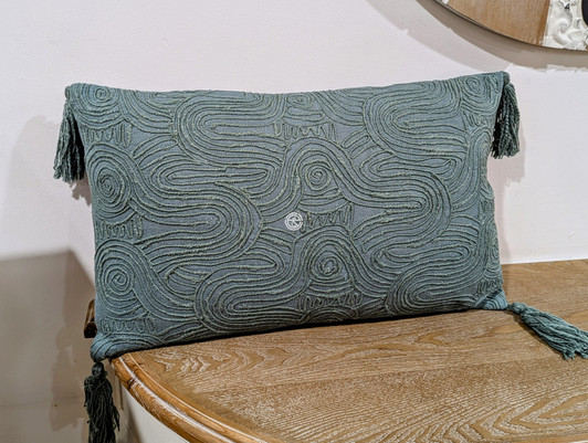 Hand Embroidered Cushion Green A6832 - 30x50 CM