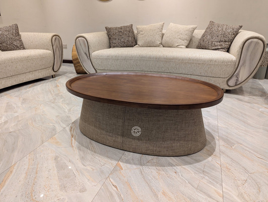 YG 3609 Coffee Table In Walnut Finish And Canvas YG 3609 Coffee Table In Walnut Finish And Canvas