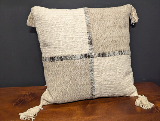 Textured Patchwork Cushion Natural A7759 - 45x45 CM Textured Patchwork Cushion Natural A7759 - 45x45 CM