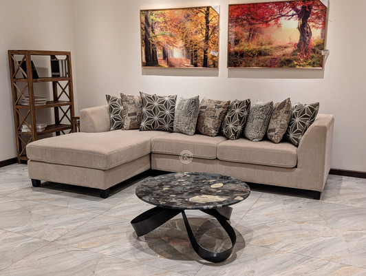 Oasis L-Shape Sofa in Beige (Left Arm Chaise)