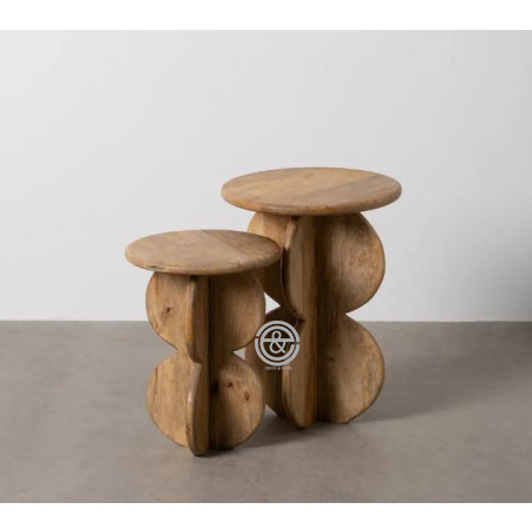 Set of 2 Nadya Side Stools In Natural 