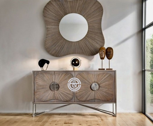 Shaila 4 Door Sideboard In Grey Wash 