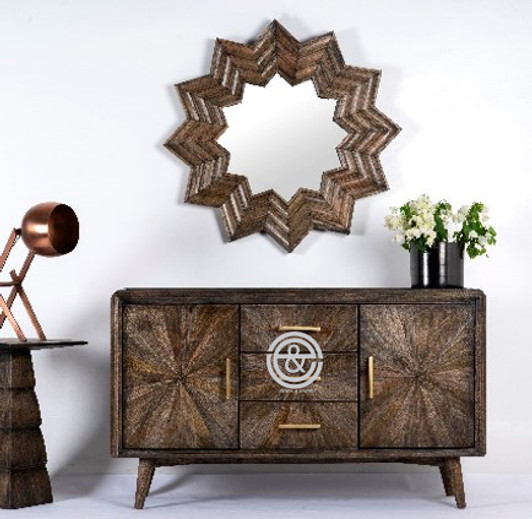 Kabir 2 Door 3 Drawer Sideboard In Sandblast Grey 