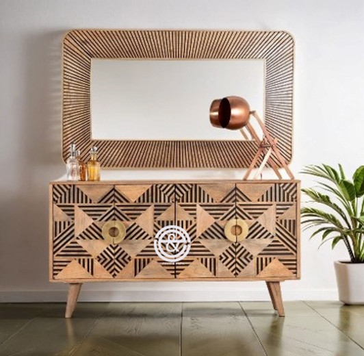 Amrita 4 Carved Door Sideboard 