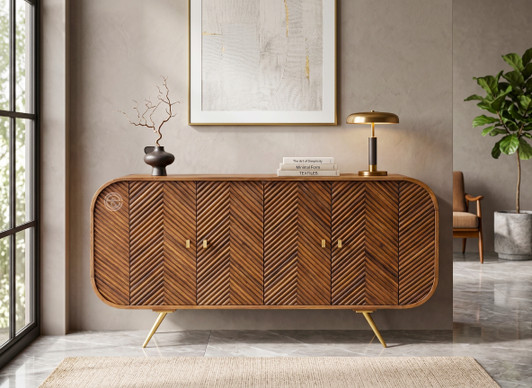 Chevron Raised Strip Design 4 Door Sideboard 150CM - 2744S