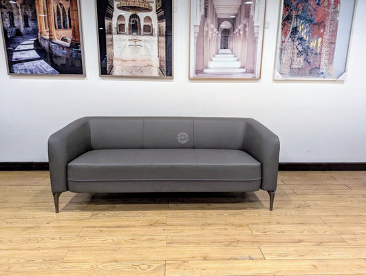 S9133M Reception Sofa 3 Seater in Dark Grey PU 