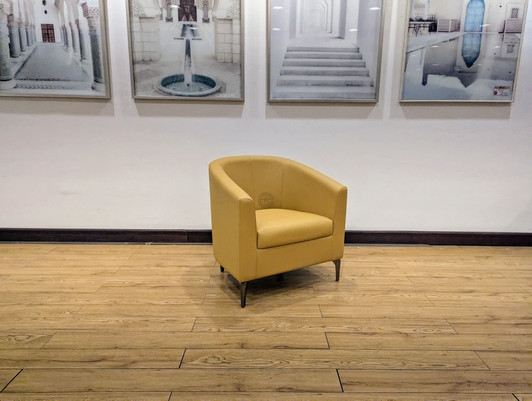 V6151 Reception Chair In Yellow Ochre PU 