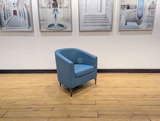 V6151 Reception Chair In Teal Blue PU 