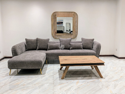 Larson L Shape Sofa in Light Grey (Chaise on Left while looking LHF)