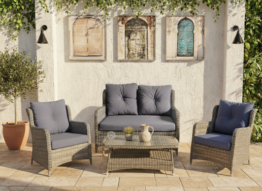 Lina Outdoor Sofaset (2+1+1+Coffee Table) in Grey 