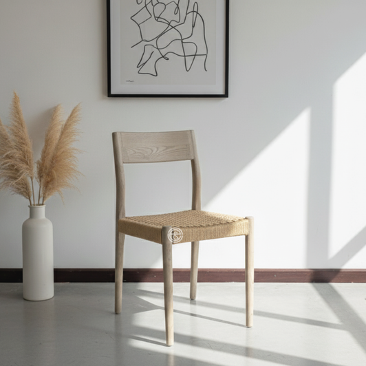 Arthur Bistro Chair With Rope Seat In Wash Grey Arthur Bistro Chair With Rope Seat In Wash Grey