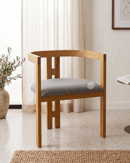 Baylor Bistro Chair With Arms In Natural And Beige Boucle - CB3061