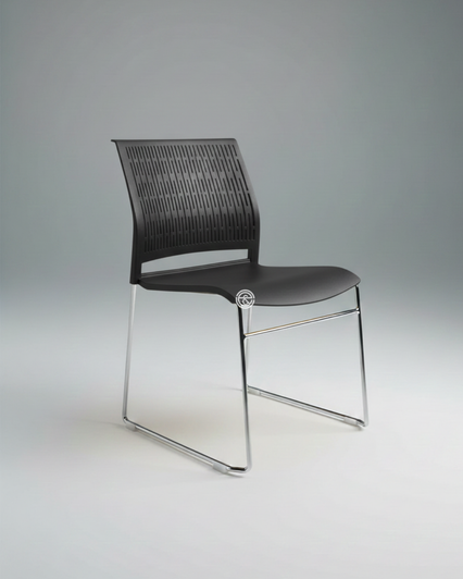 Linkable & Stackable Multi Purpose Chair in Black (V6143)