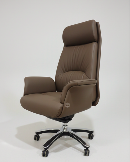 Executive High Back Chair in Genuine Brown  Full Leather (SRM-2003A)