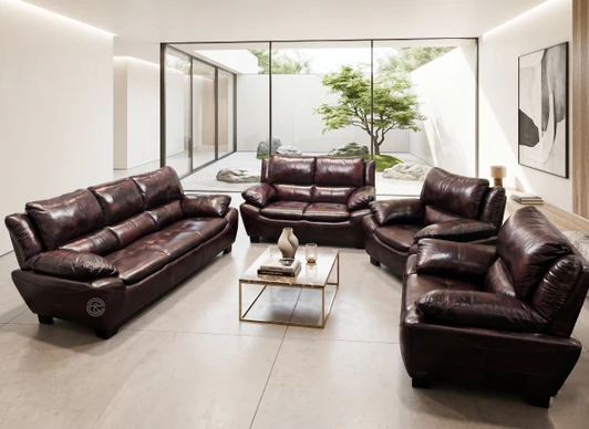 Sienna 7 Seater Sofa Antique Red Leather (3837)