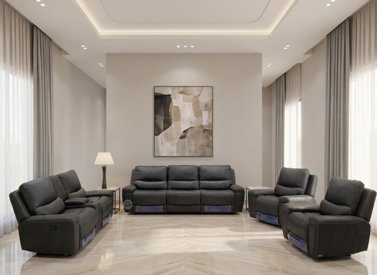 Hazelton 7 seater Recliner in Grey 