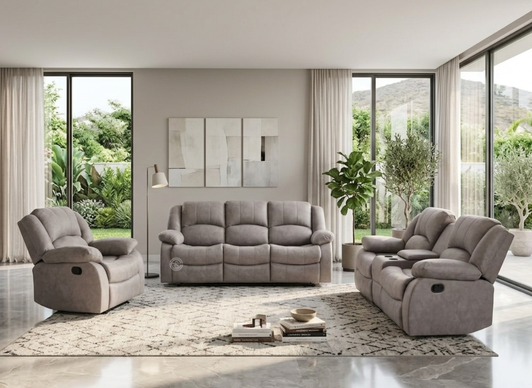 Veria 6 Seater  Recliner In Light Grey (J517)