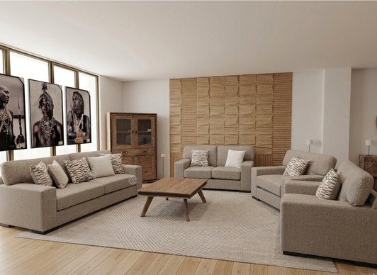 Solace 7 Seater Sofa In Brown 