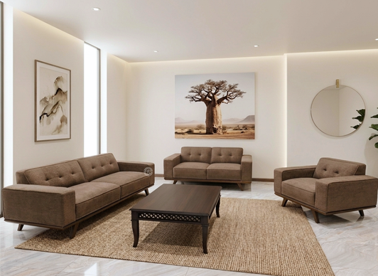 Nolan 6 Seater Sofa In Brown 