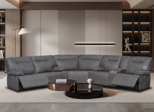 Miller Sectional Power Recliner In Grey