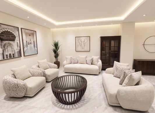 Ingram 6 Seater Sofa In Brichbrook Cream