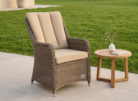 Dolla Alum Rattan Chair In Brown