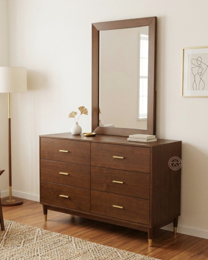 Castar Dresser With Mirror