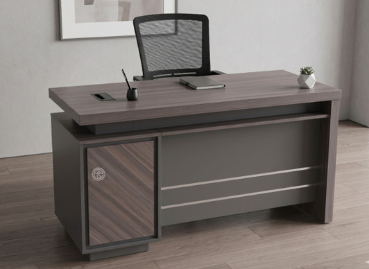Valent 1.4m Clerical Desk in M8059/Iron Grey 