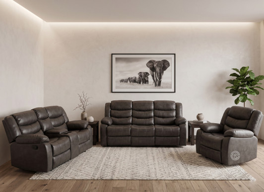 Bruce 6 Seater Recliner In Grey 