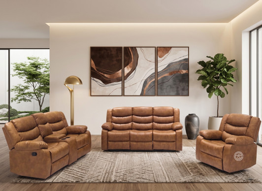Bruce 6 Seater Recliner In Brown