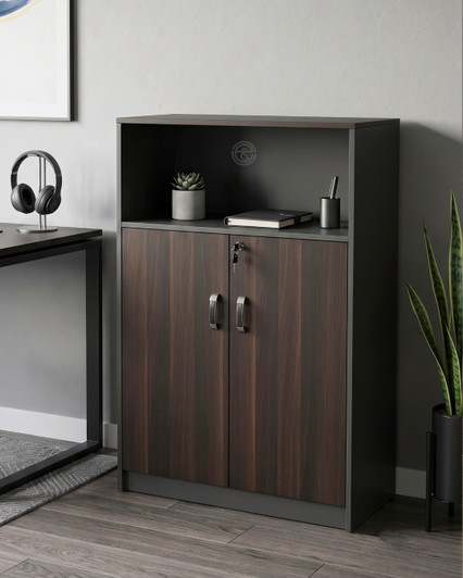 Dark Brown - 3T 3/4 Cabinet (RY-25-2DH)