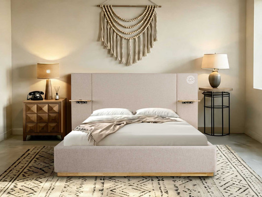 Anita Queen Bed in Beige 