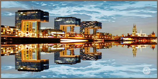 Tempered Glass Wall Art - City Waterfront - EA0441-1(120X80)CM
