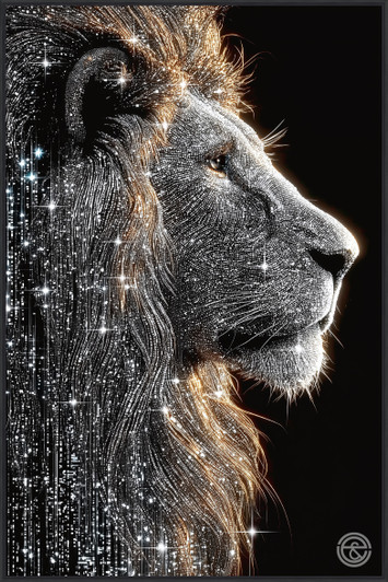 Tempered Glass Wall Art - Glitzzy Lion - HC5961(80X120)CM