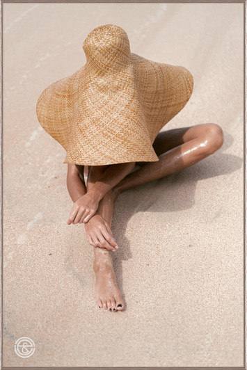 Tempered Glass Wall Art - Woman at the Beach - RF2637-1(80X120)CM
