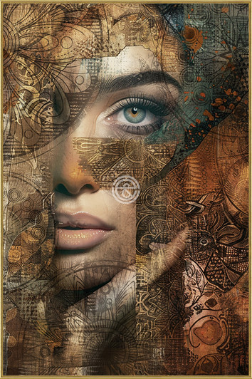 Tempered Glass Wall Art - Abstract Woman In the Shadows - RF7058 (80X120)CM