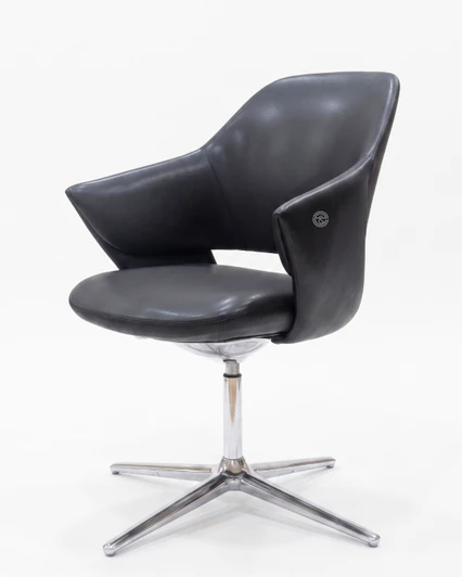 Visitors Chair STAR X-1 in Black PU